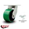 Service Caster 6 Inch Heavy Duty Green Poly on Cast Iron Wheel Swivel Caster with Swivel Lock SCC-KP92S630-PUR-GB-BSL - alternate 5